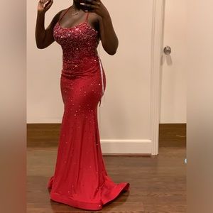 Selling my Camille La Vie Prom Dress! Size 10 , ruby red , worn once!